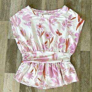 Anthropologie Postmark Floral Peplum Top Women’s XS